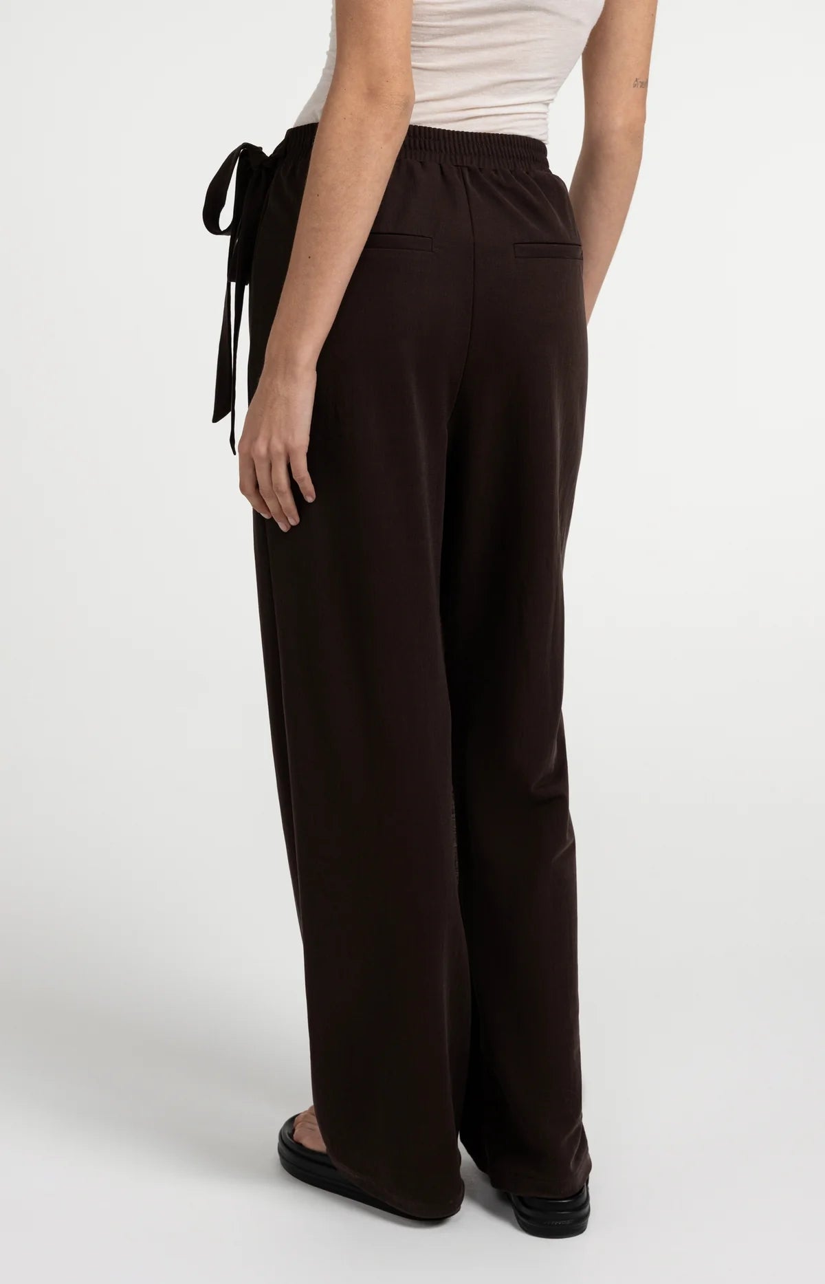 Aubergine Wrap Wide-Leg Trousers