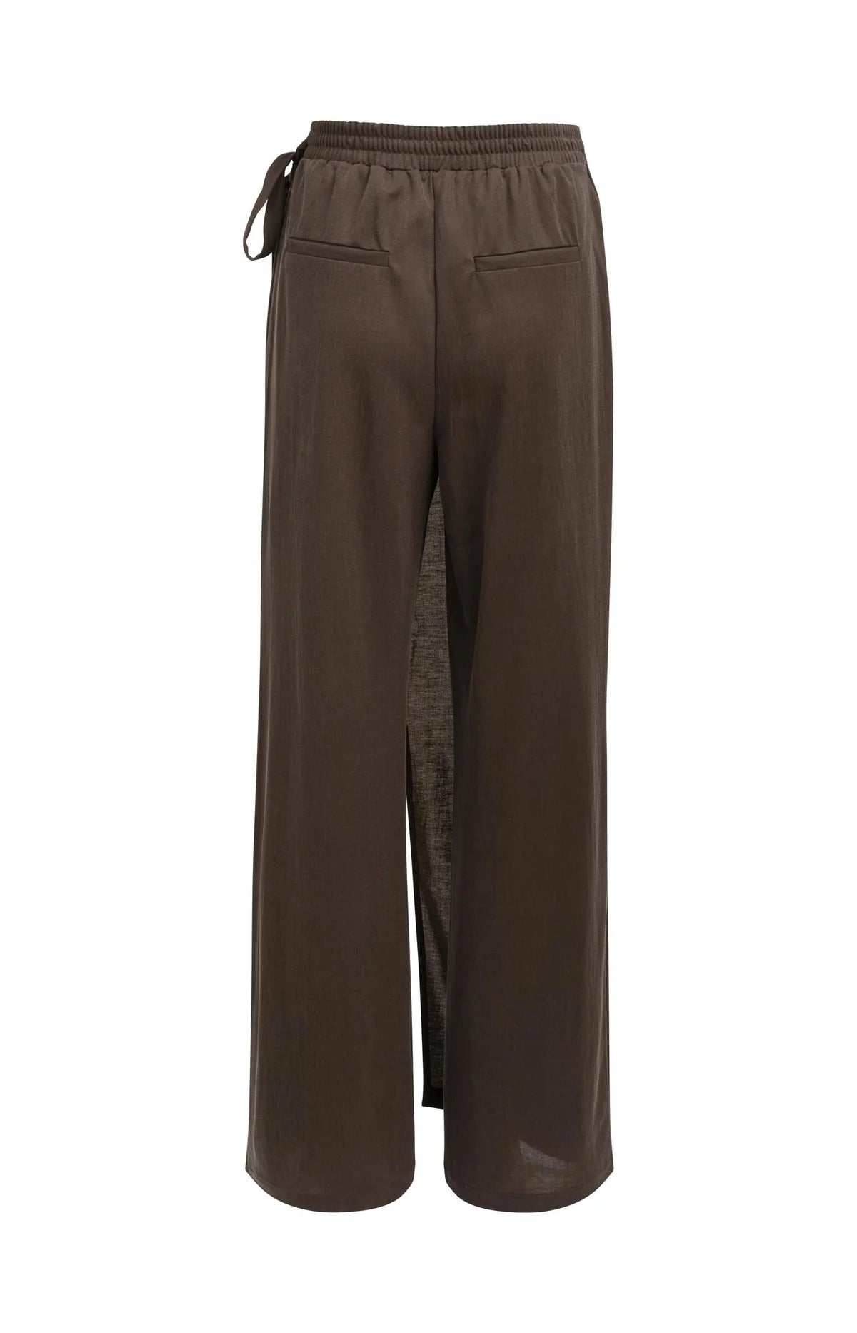 Aubergine Wrap Wide-Leg Trousers