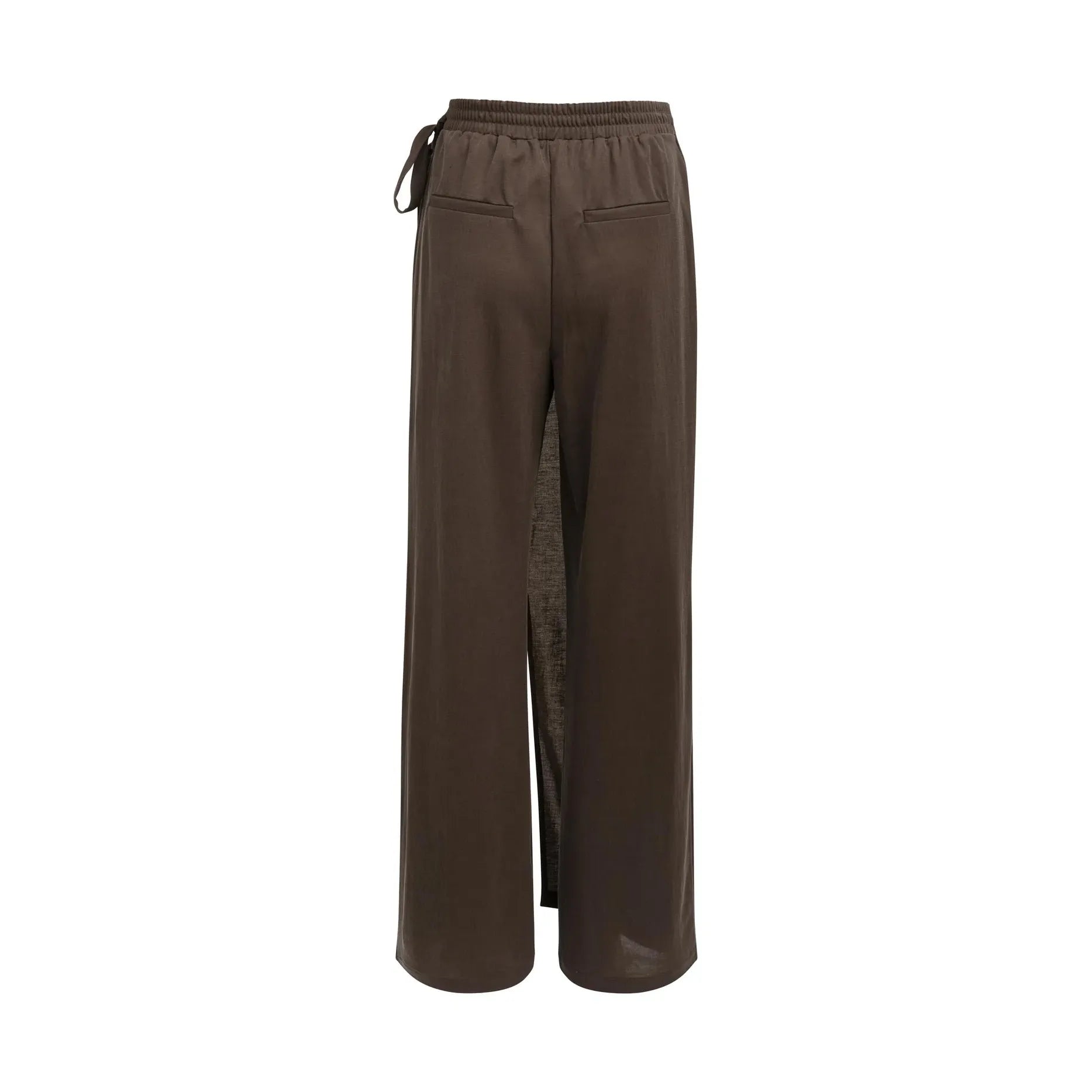Aubergine Wrap Wide-Leg Trousers