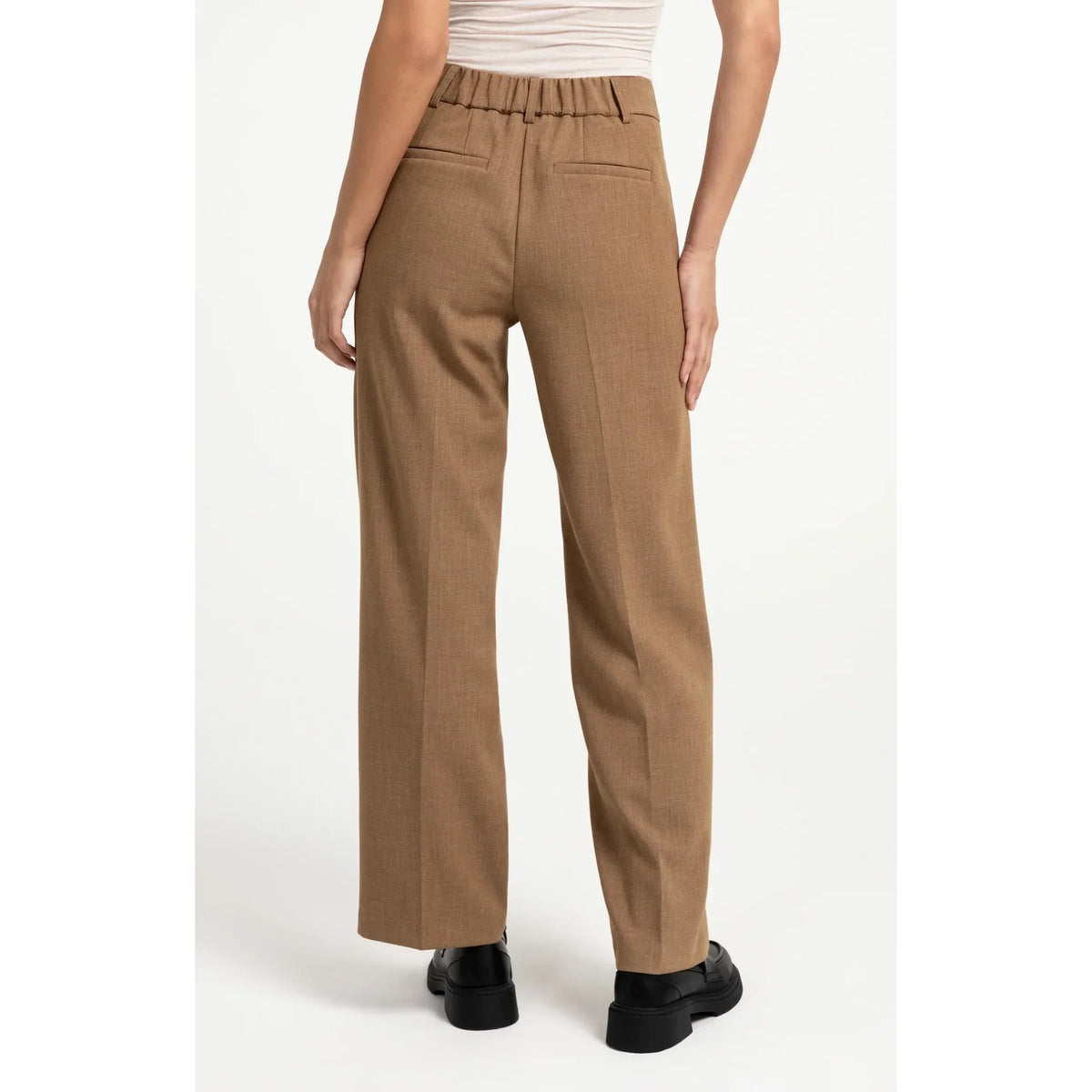 Woven Straight Leg Trouser|Mid Waist