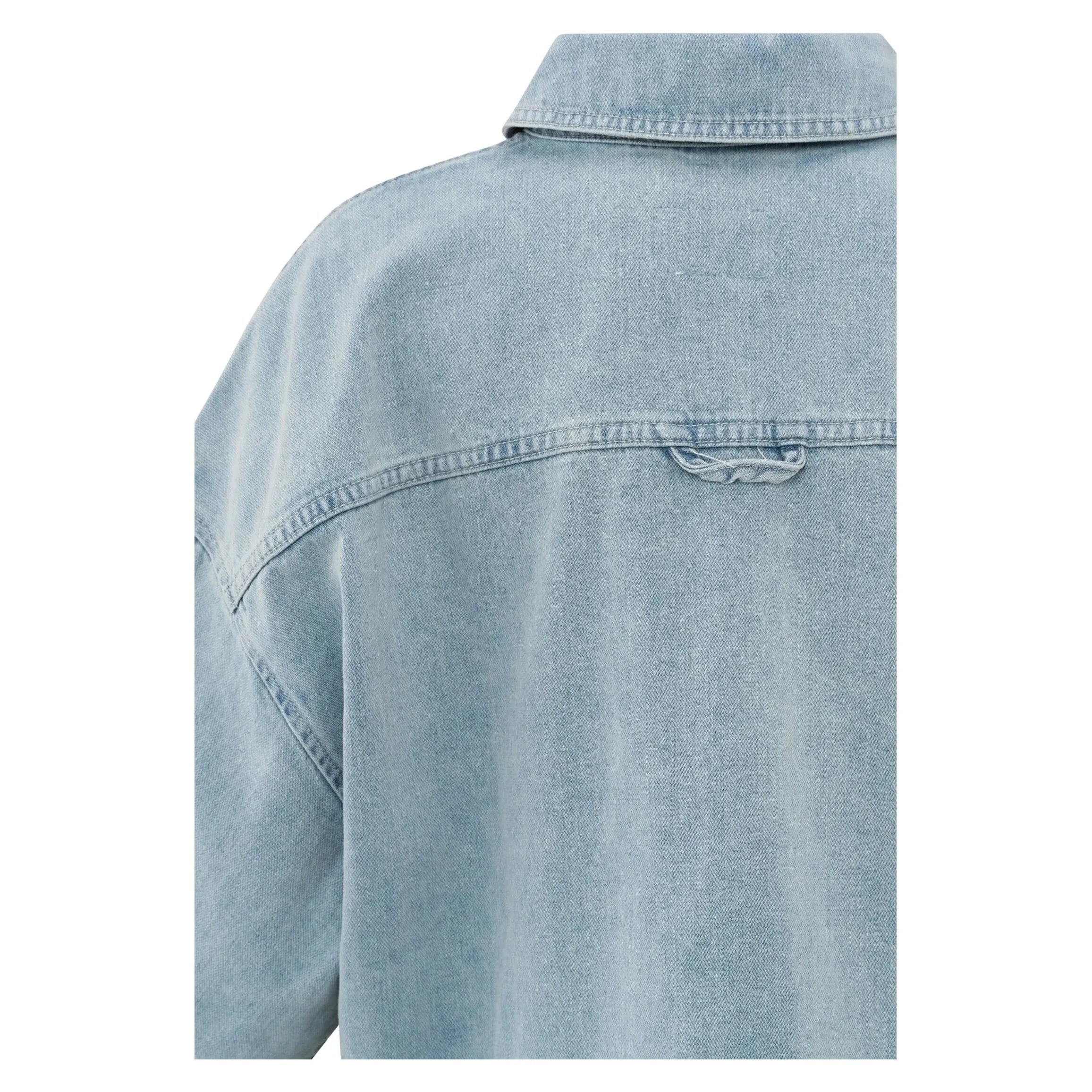 Oversized Cropped Light Denim Jacket