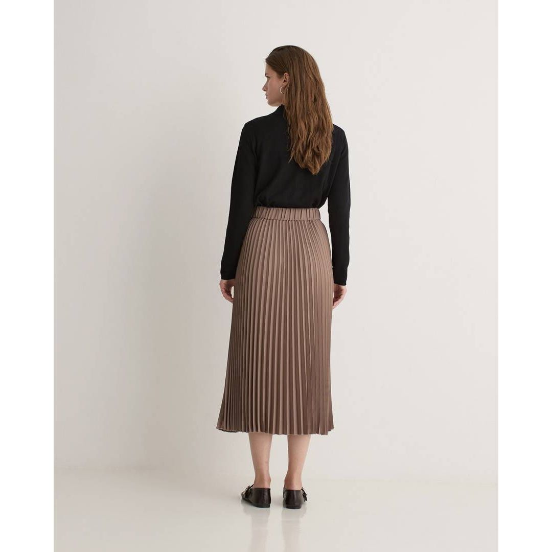 Pleated Skirt with Elastic Waistband