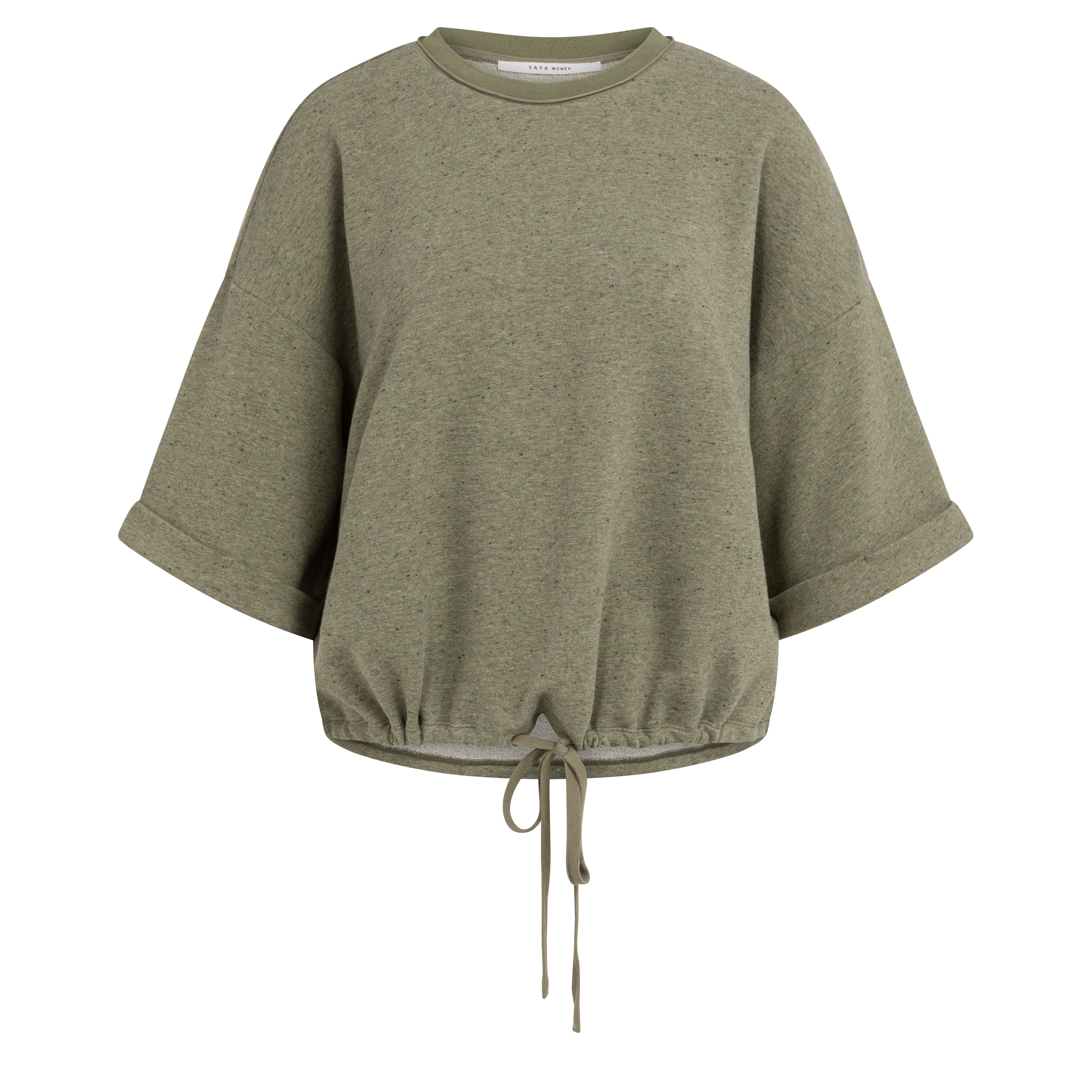 Melange Drawcord Sweat Tee