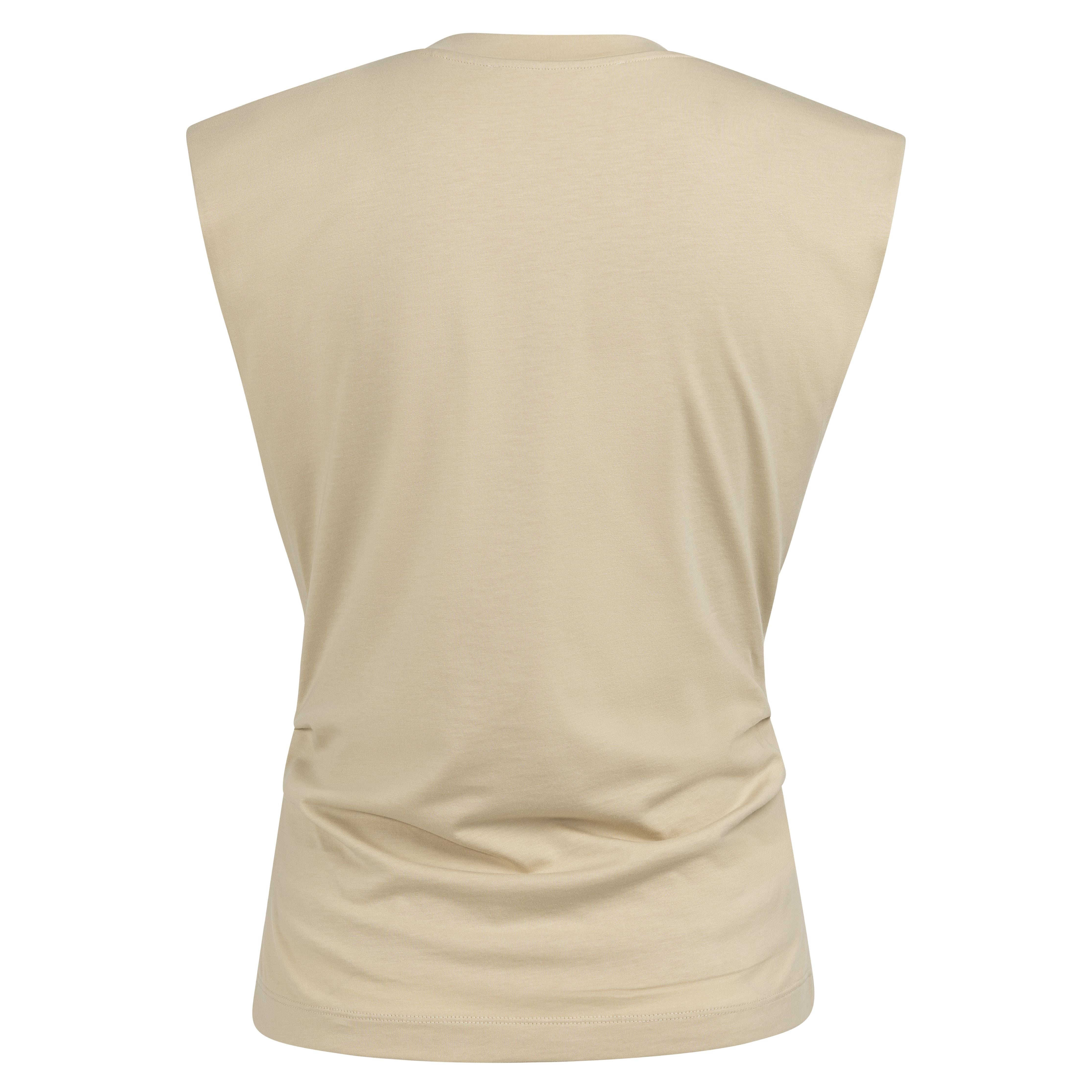 Sleeveless Pleated Side Seam Top – Crockery Brown