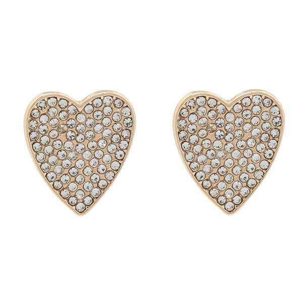 Merx 03-02500-1 Gold Crystal Heart Earrings