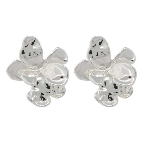 Merx 03-14446 Silver Flower Earrings