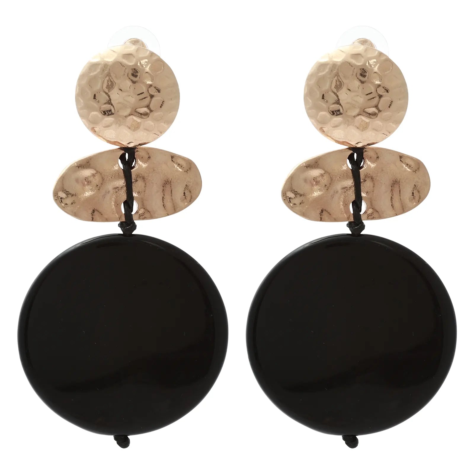 Merx Studio Earring Matt Gold Black Resin