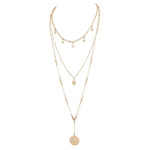 Merx Fashion Chain Necklace Worn Gold 40+8cm