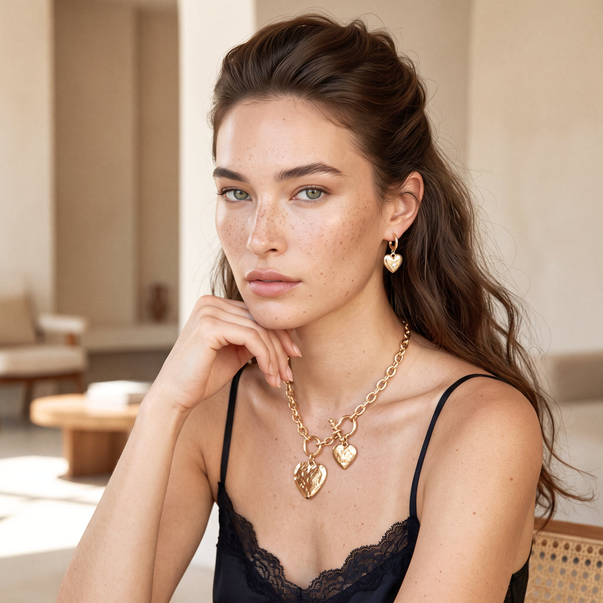 Merx 06-14458-1 Gold Heart Necklace