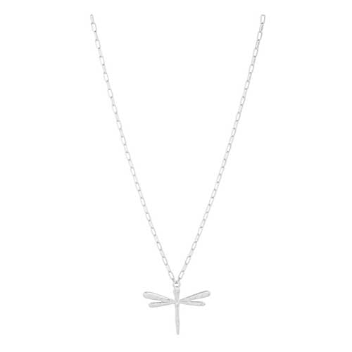 Merx 06-4939 Silver Dragonfly Necklace
