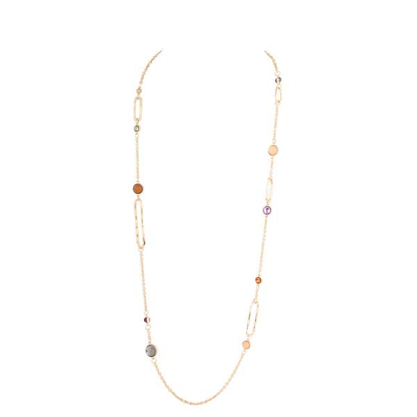 Stone Paperclip Link Necklace Style 06-5849-1