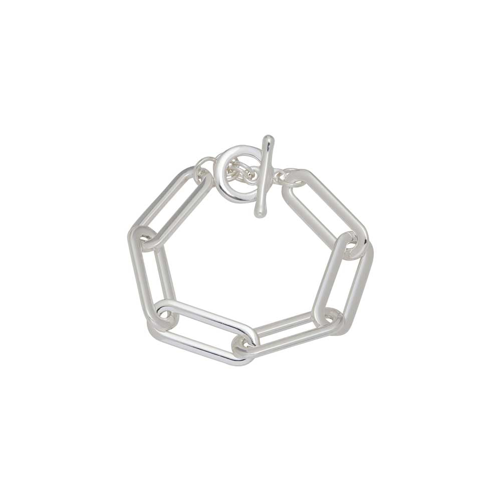 Merx 07-14159 Silver Paper Clip Chain Bracelet