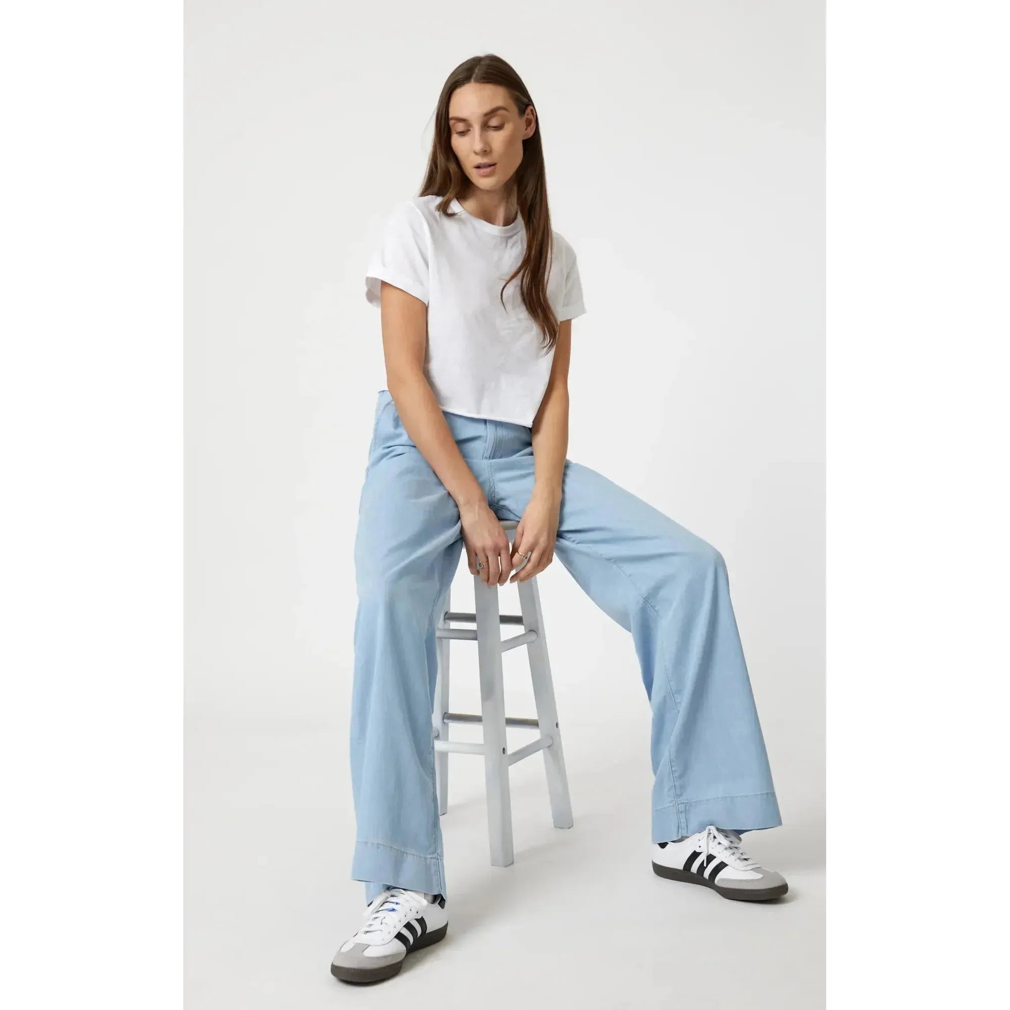 Pera Pleated Wide Leg Jeans | High Rise