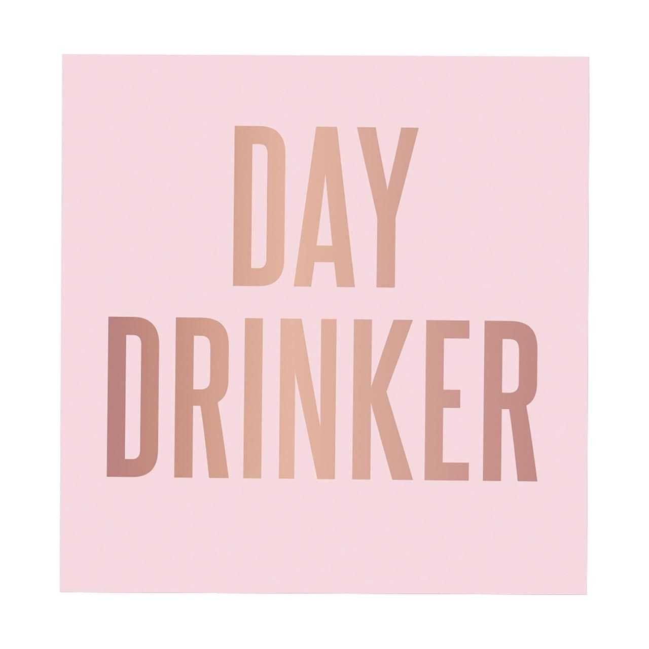 Day Drinker Rose Gold Foil Beverage Napkins - 20CT