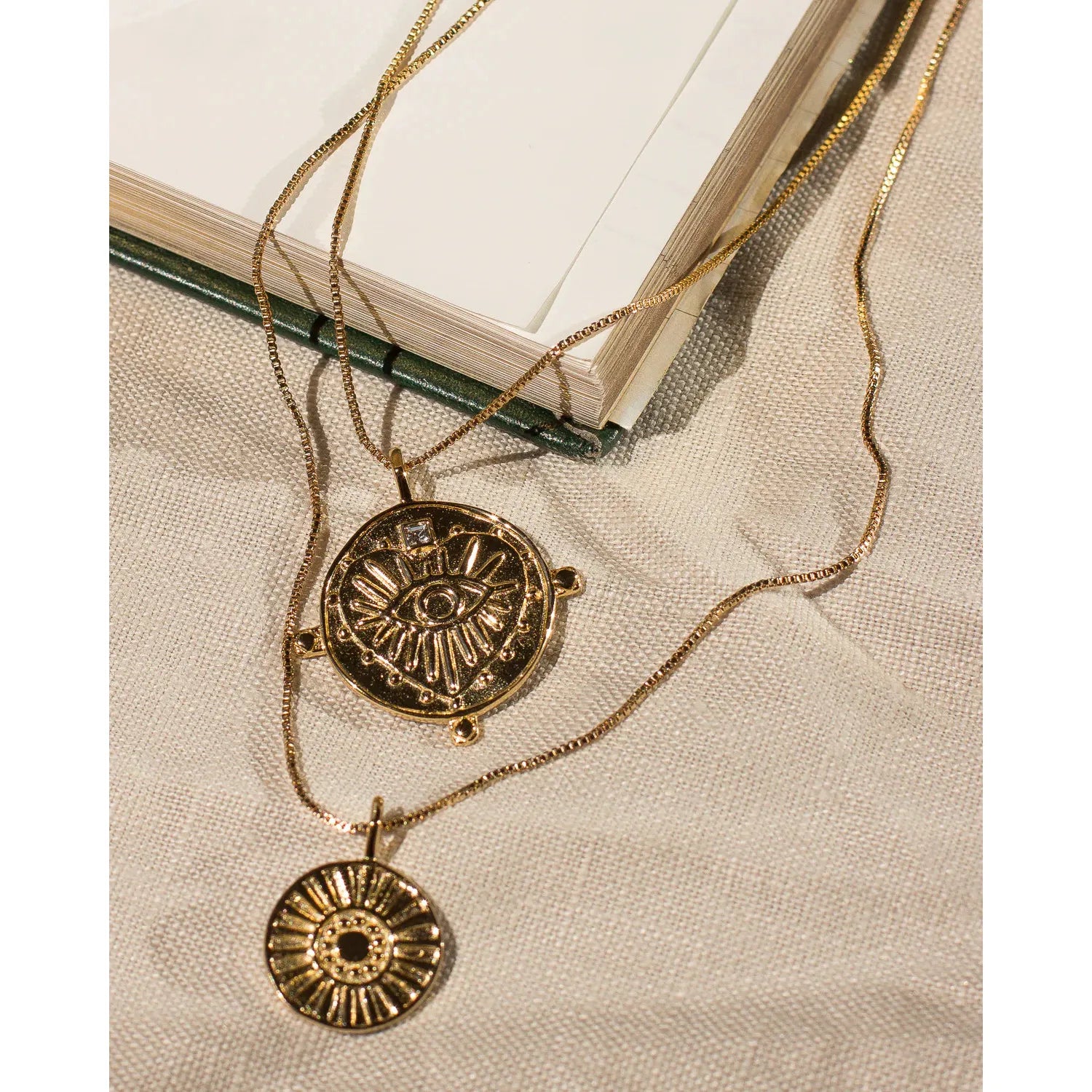 Evil Eye Double Coin Necklace