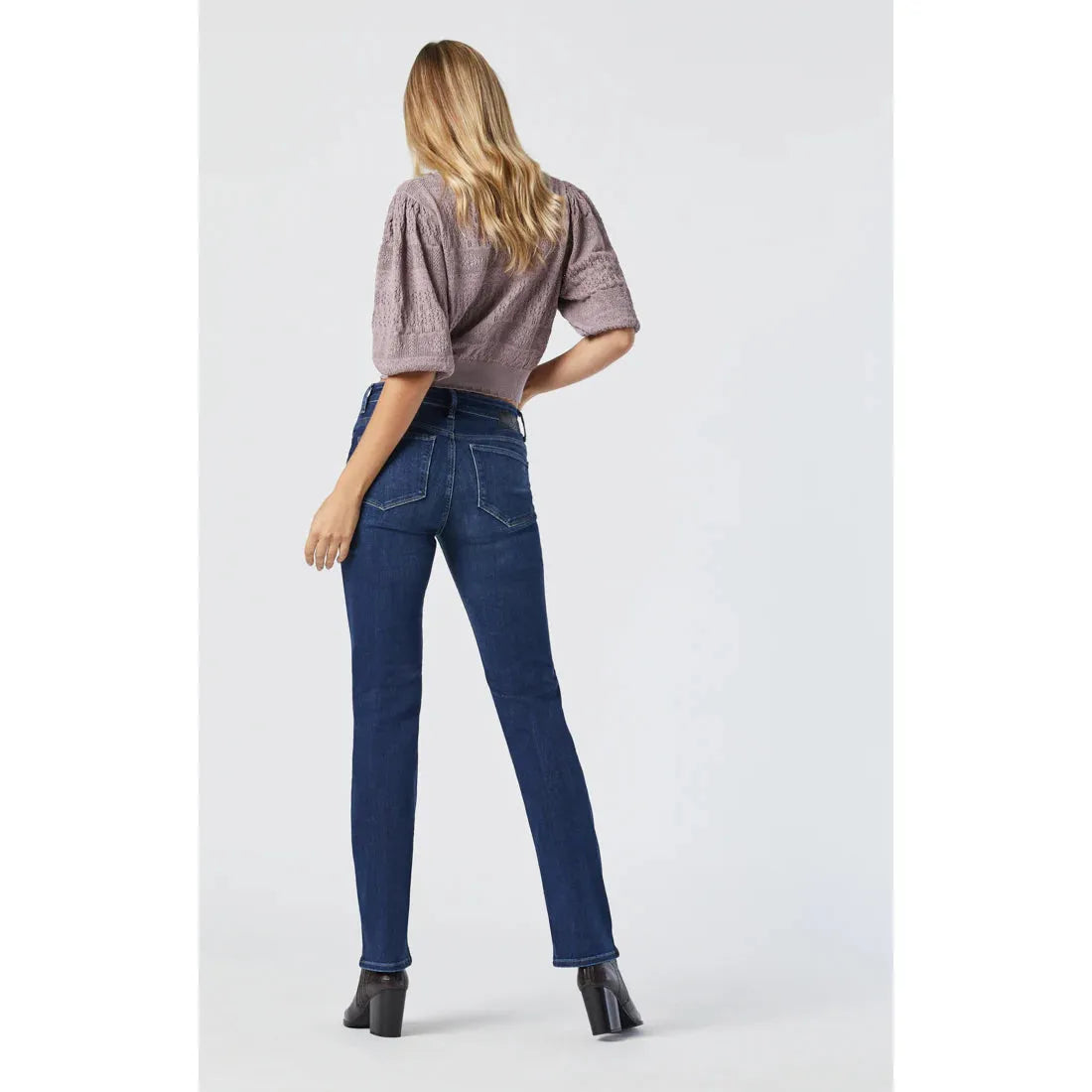 Kendra SuperSoft Straight Leg Jeans | High Rise | 32" Inseam | Dark Blue