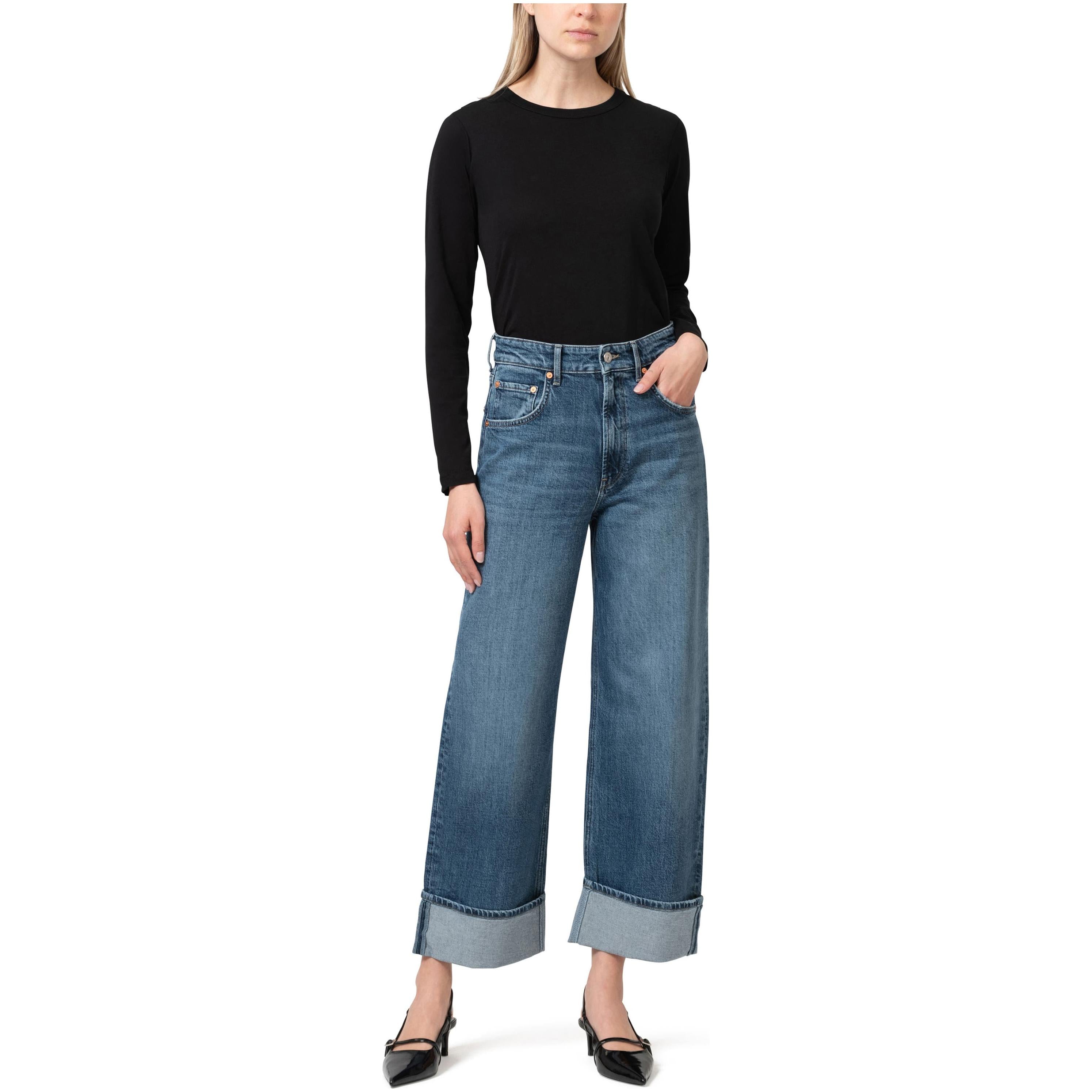 Sandra Mid Brushed Cuffed Jeans