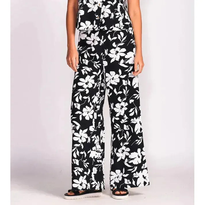 Serena Black Floral Pants