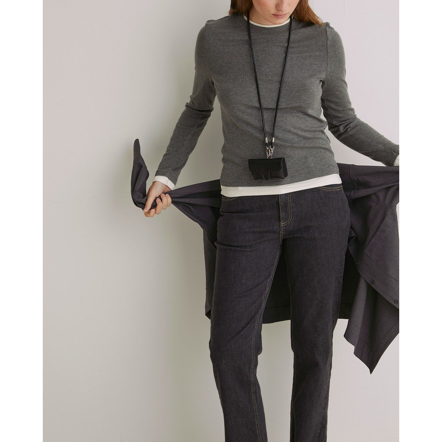 Grey Overlay Contrast Shirt