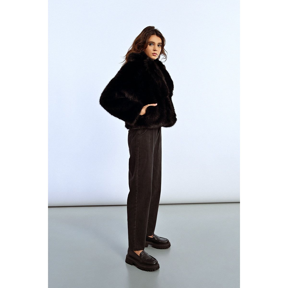 Midnight Luxe Faux Fur Jacket