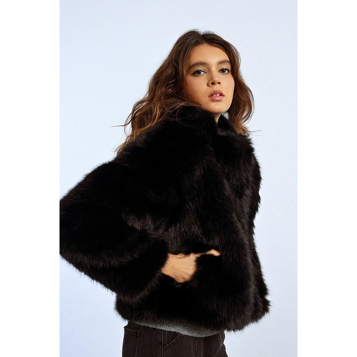 Midnight Luxe Faux Fur Jacket