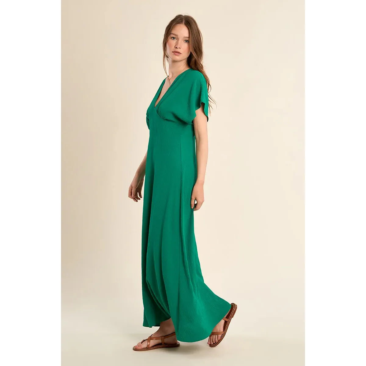 Emerald Drift Maxi Dress