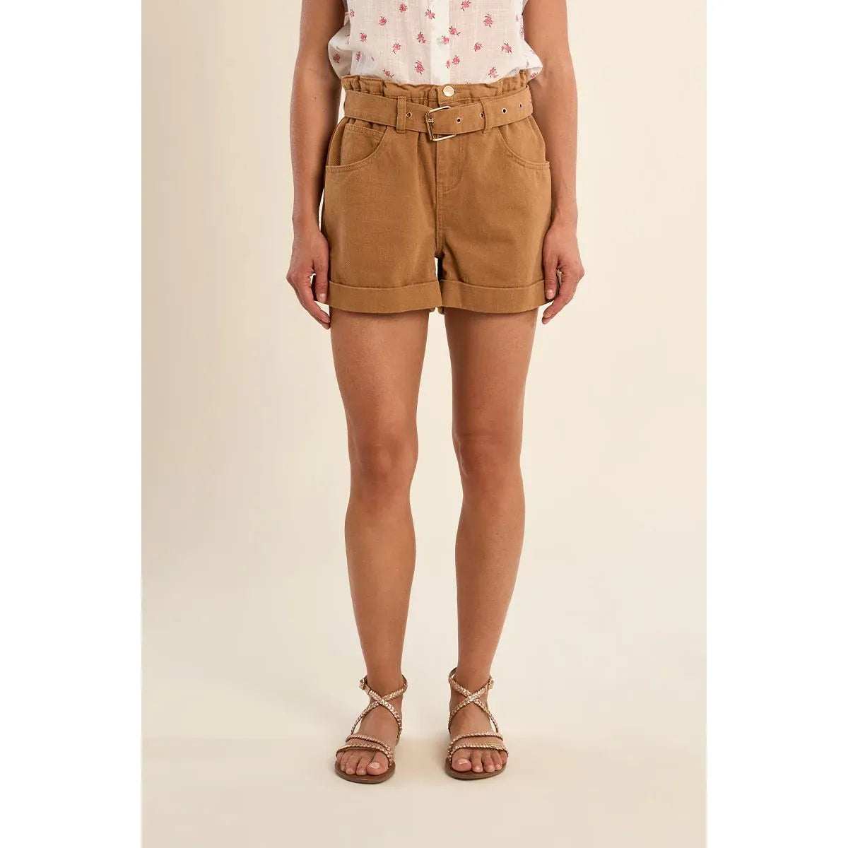 Belted Paperbag Shorts