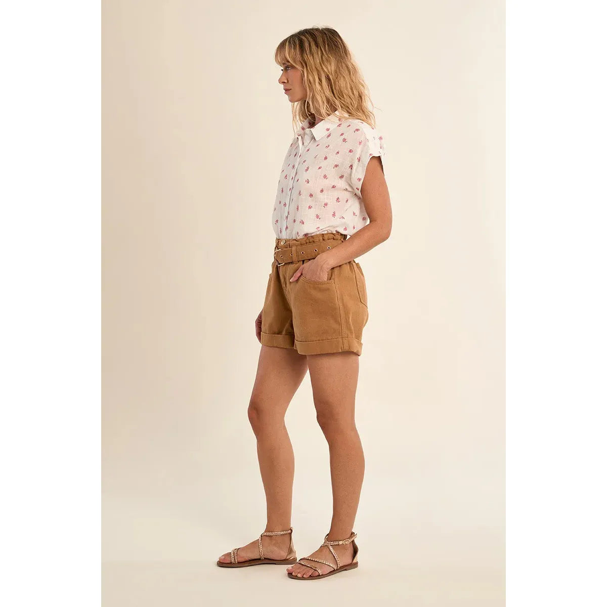 Belted Paperbag Shorts