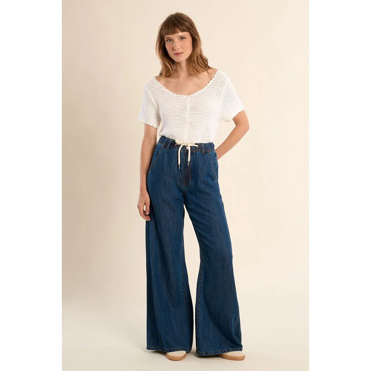 Drawstring Denim Pants