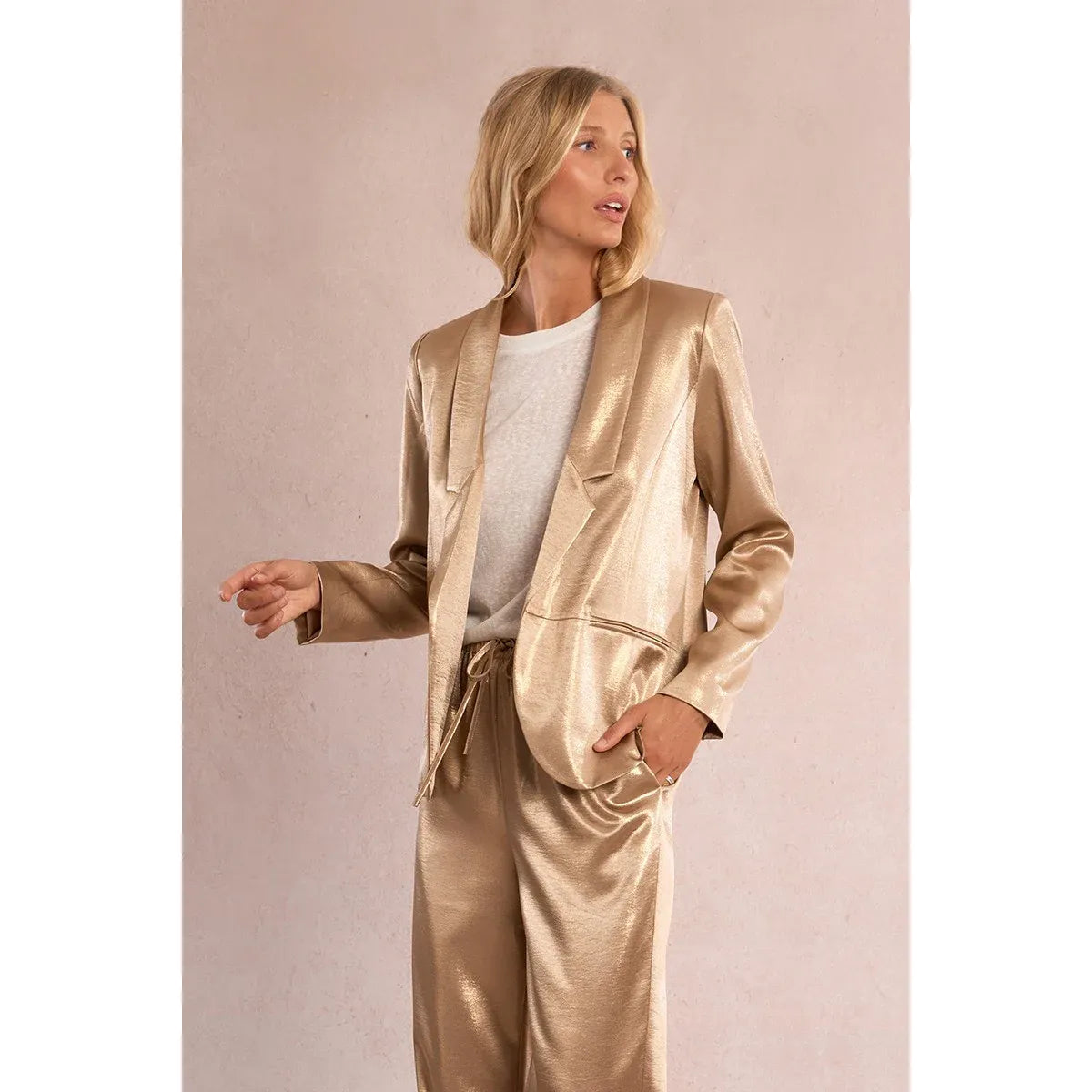 The Golden Hour Satin Blazer