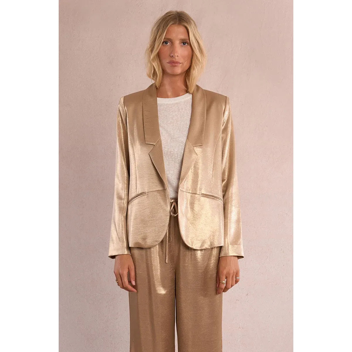 The Golden Hour Satin Blazer