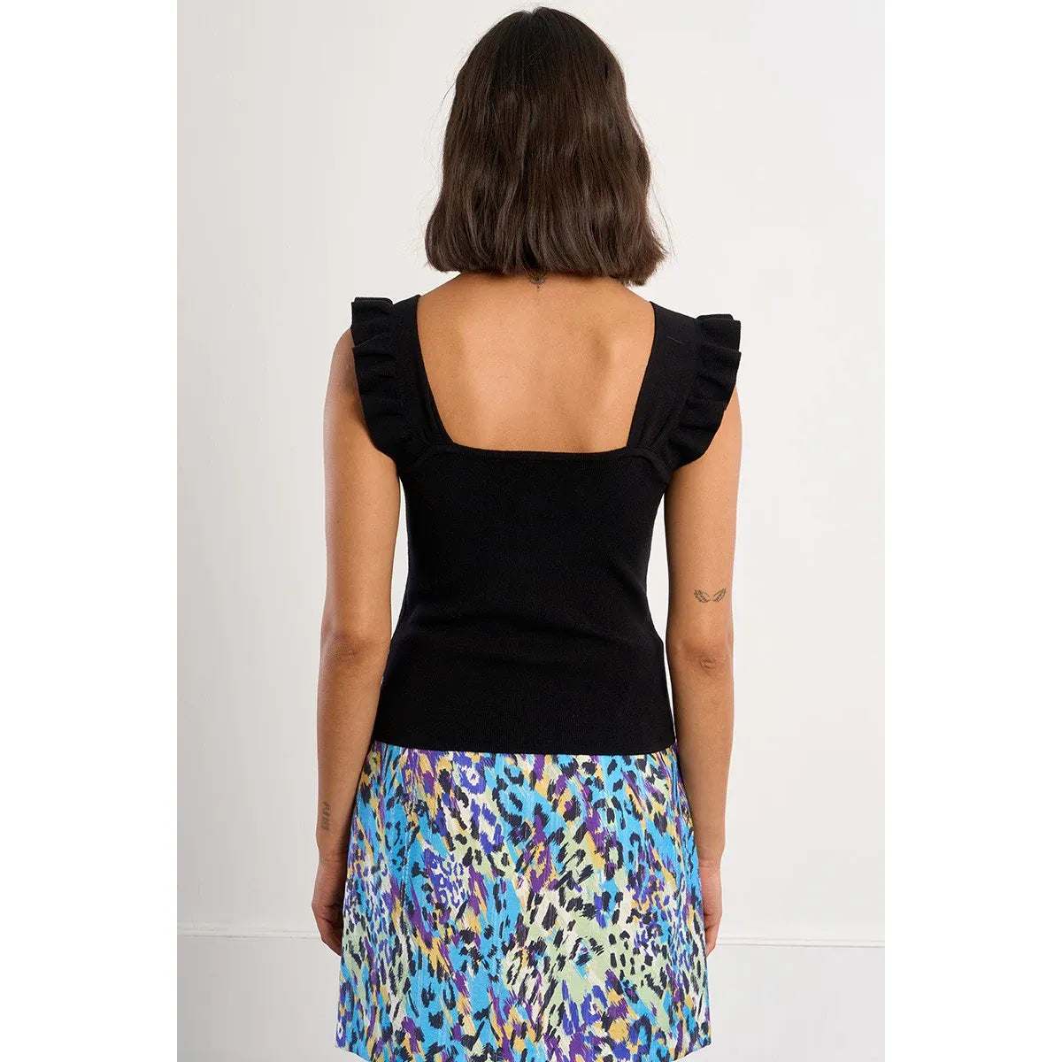 Midnight Ruffle Knit Top