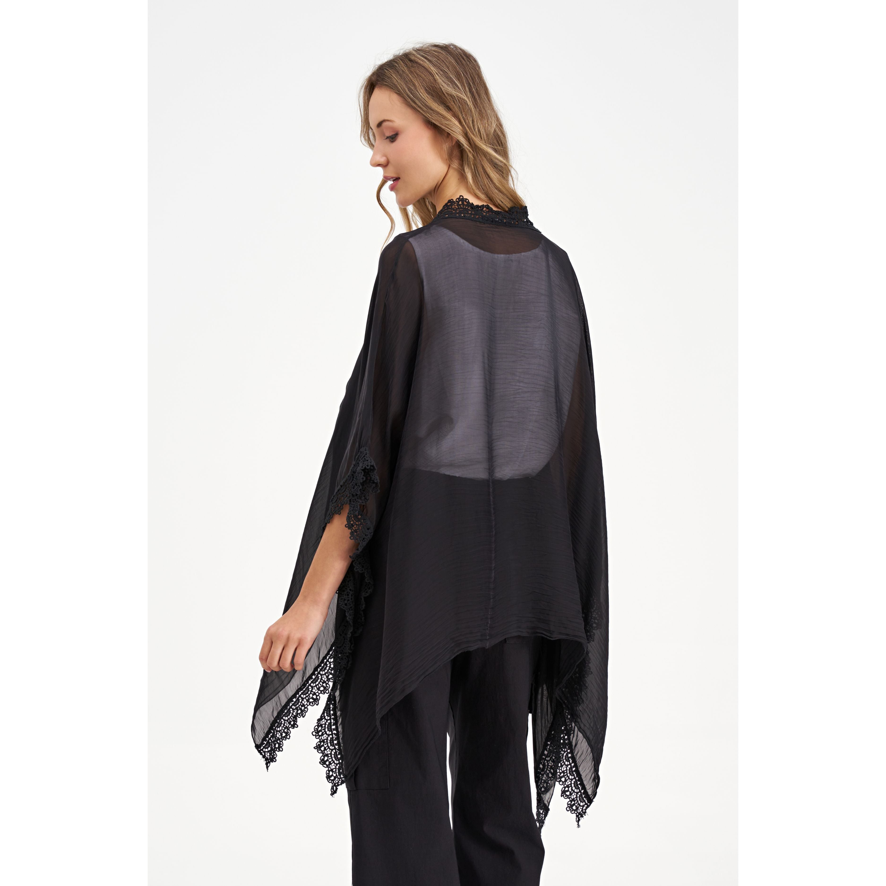 Midnight Lace Chiffon Cover-Up