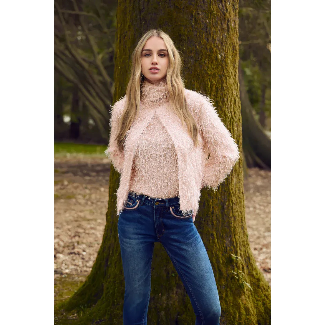 Frank Lyman Knit Bolero in Blush – Style 253792