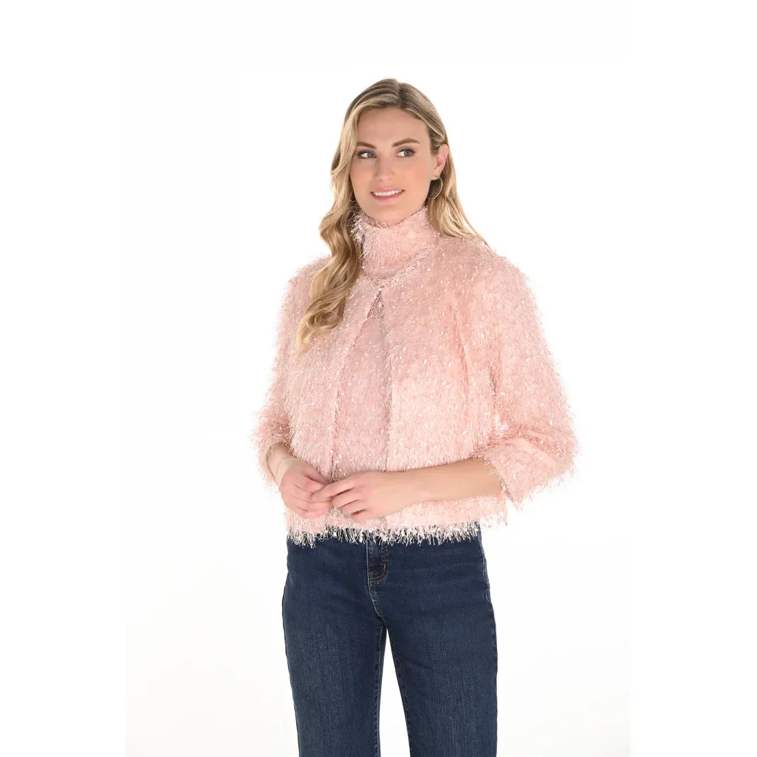 Frank Lyman Knit Bolero in Blush – Style 253792