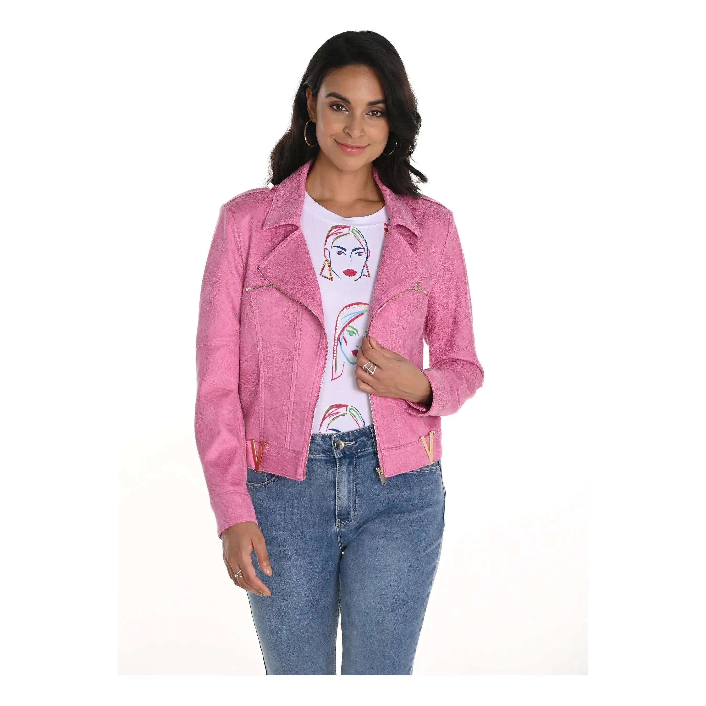 Frank Lyman Fuchsia Bomber Jacket