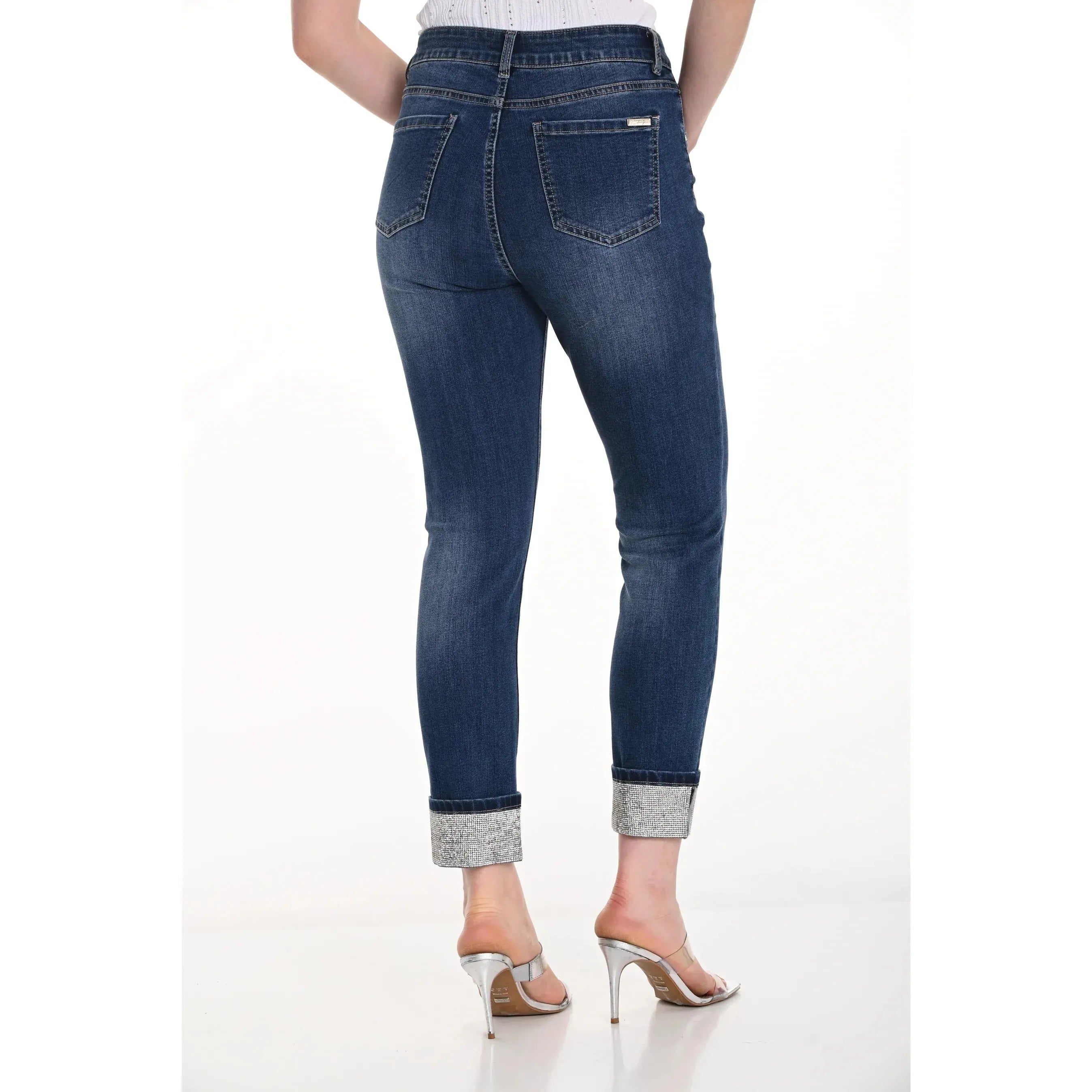 Frank Lyman Sequin Cuffed Jeans