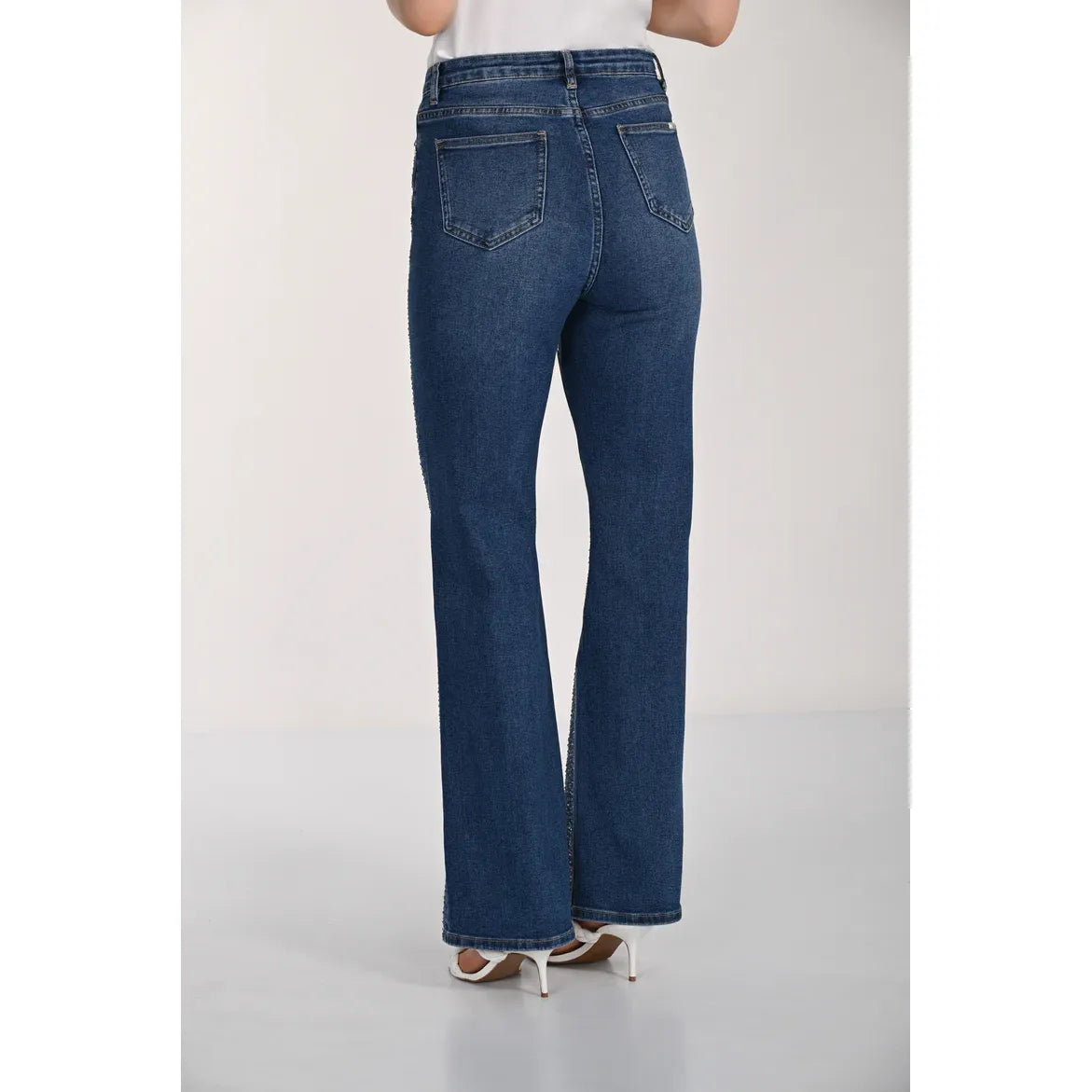 Mid-Rise Clear Rhinestone Jeans | Style 261610