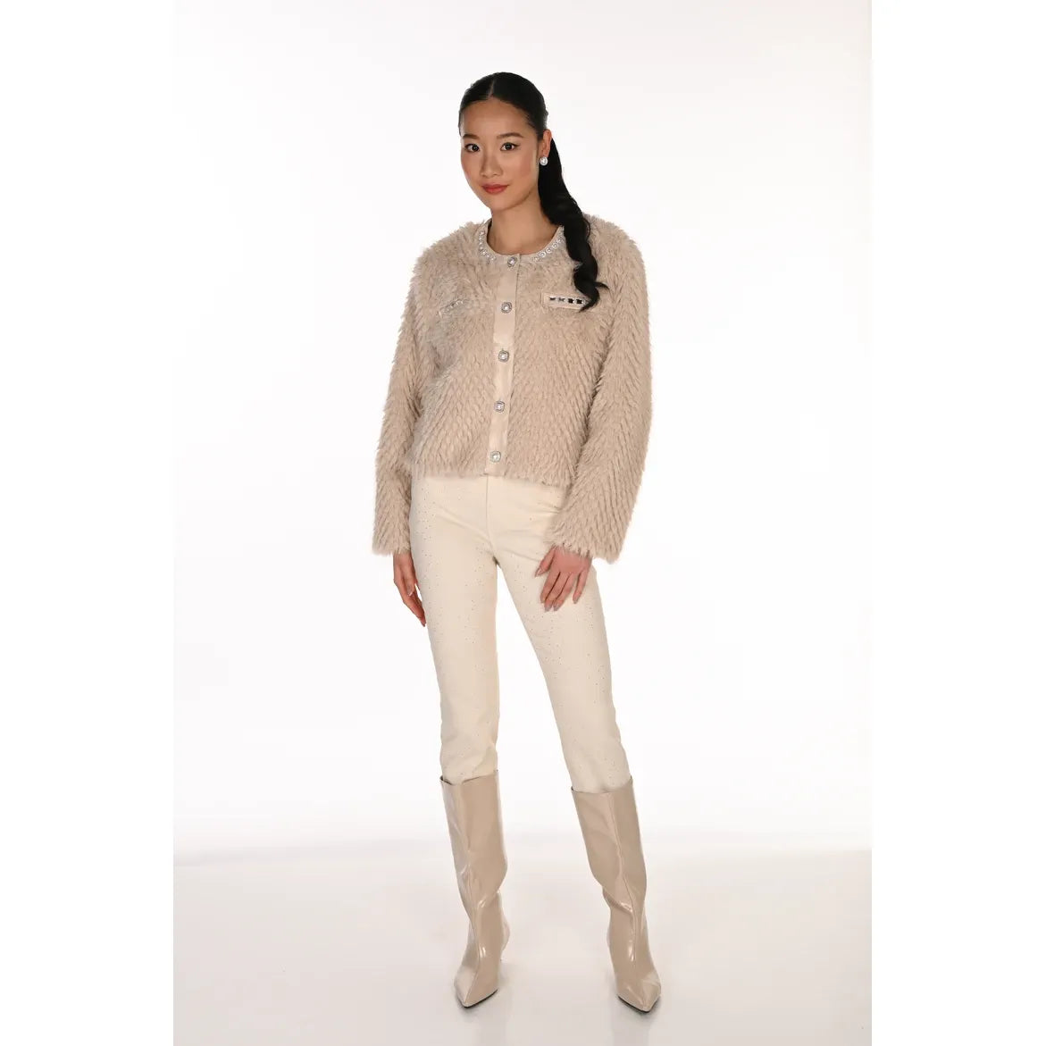 Woven Sparkle Denim Pants Style 263757