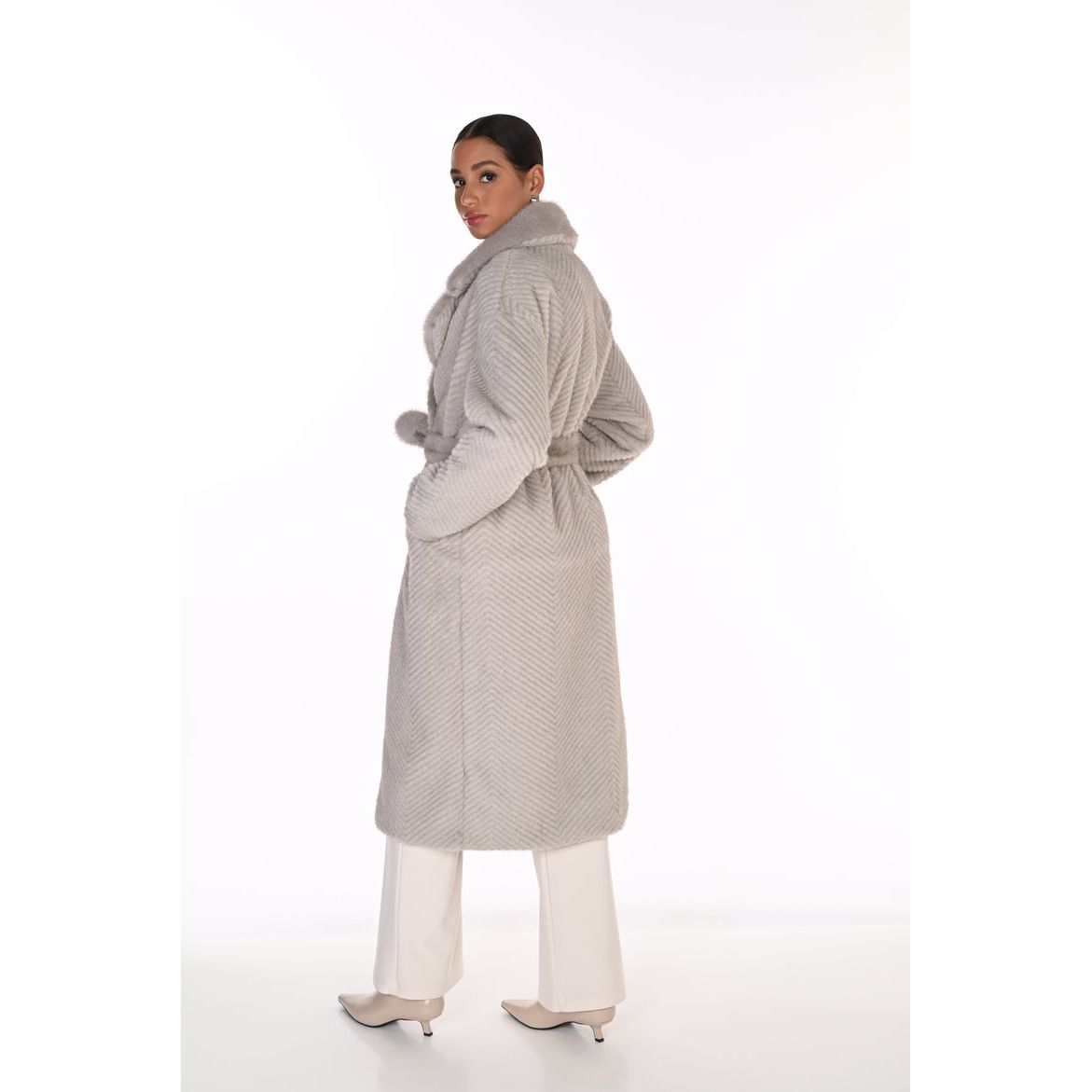 Herringbone Long Overcoat - Style 263771