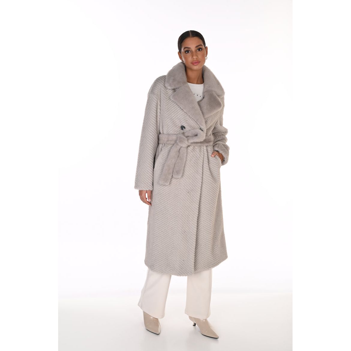 Herringbone Long Overcoat - Style 263771