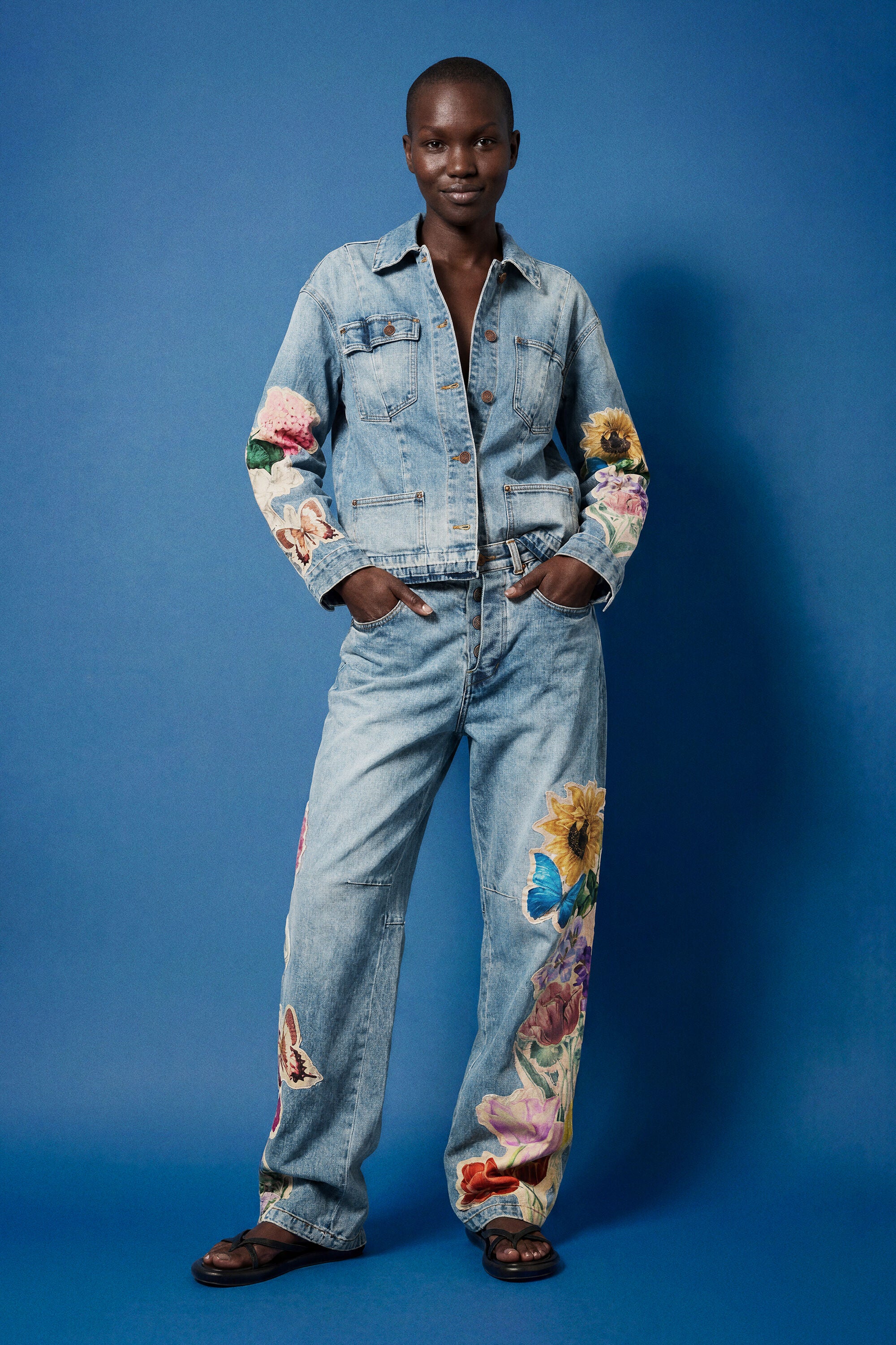 Floral Printed Jeans