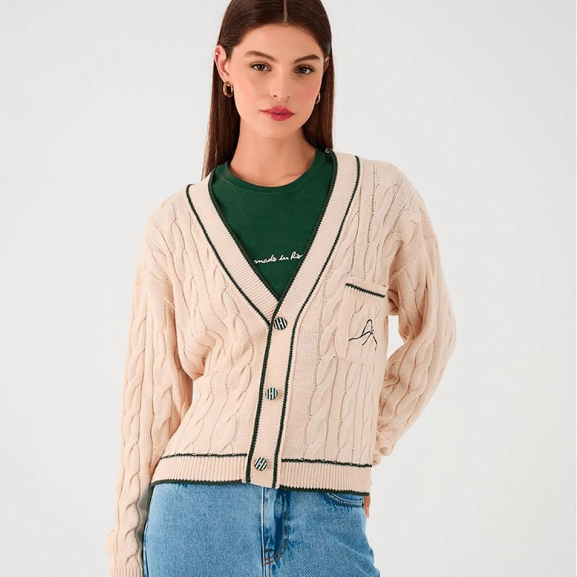 Rio Embroidered Cardigan – Tricot Knit