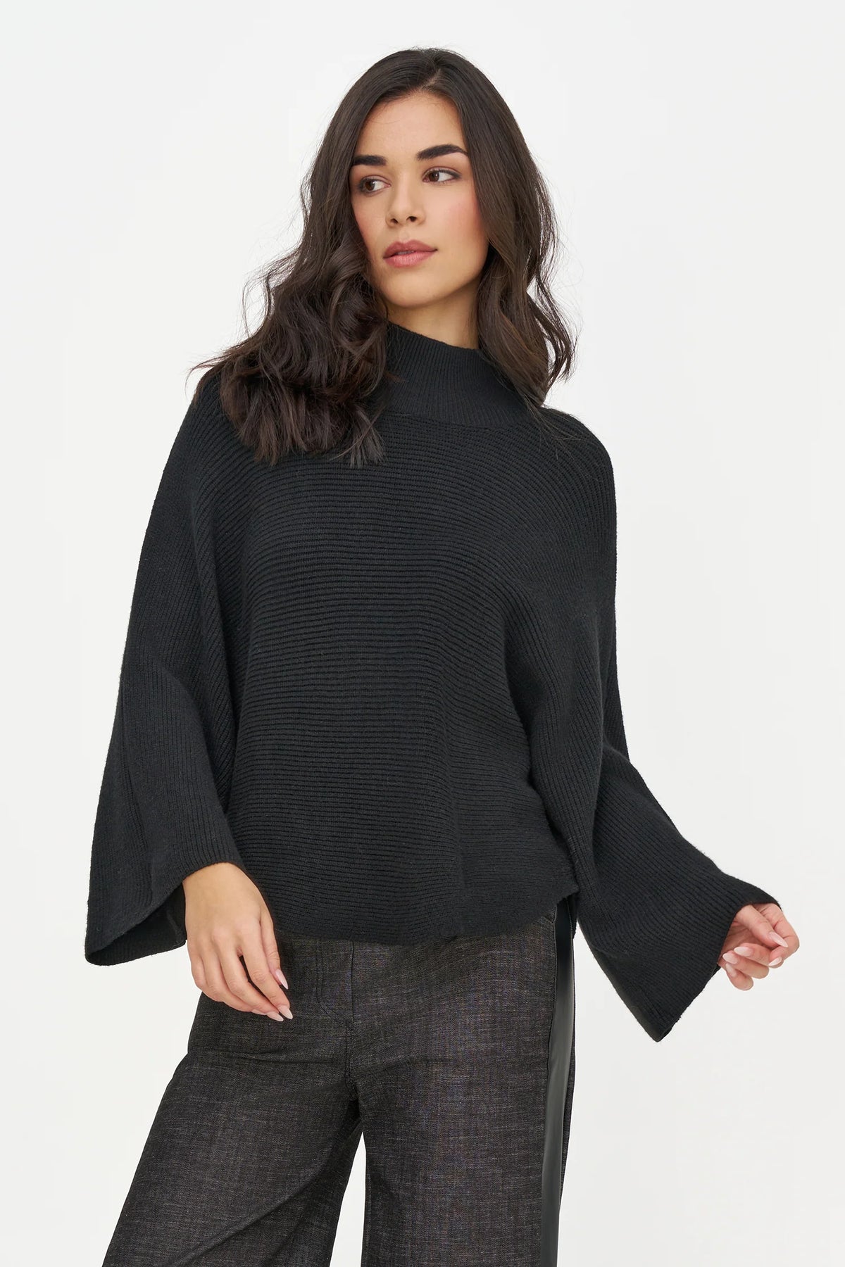 Ribbed Mock Neck Sweater