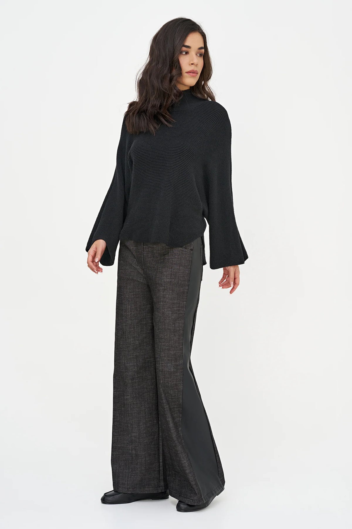 Ribbed Mock Neck Sweater