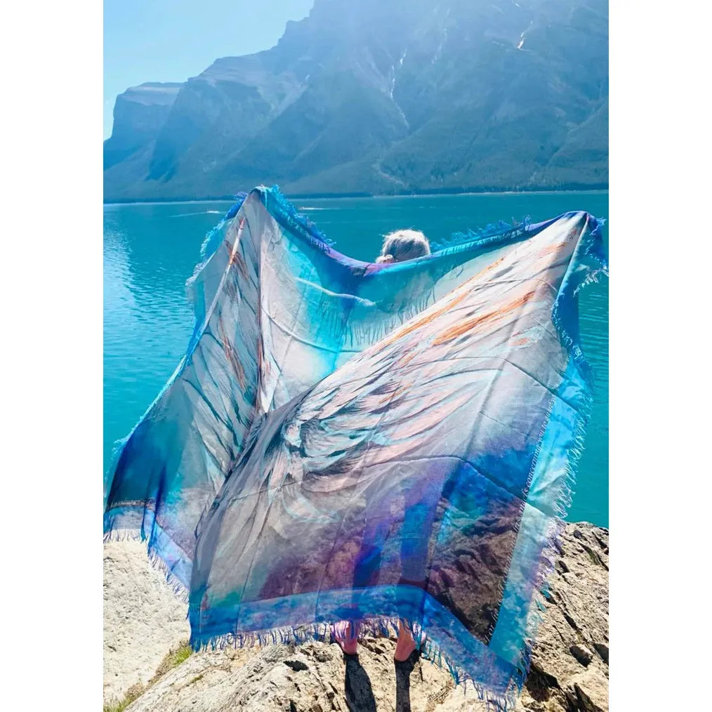 Guardian Angel - Hand Painted Luxury Silk Scarf