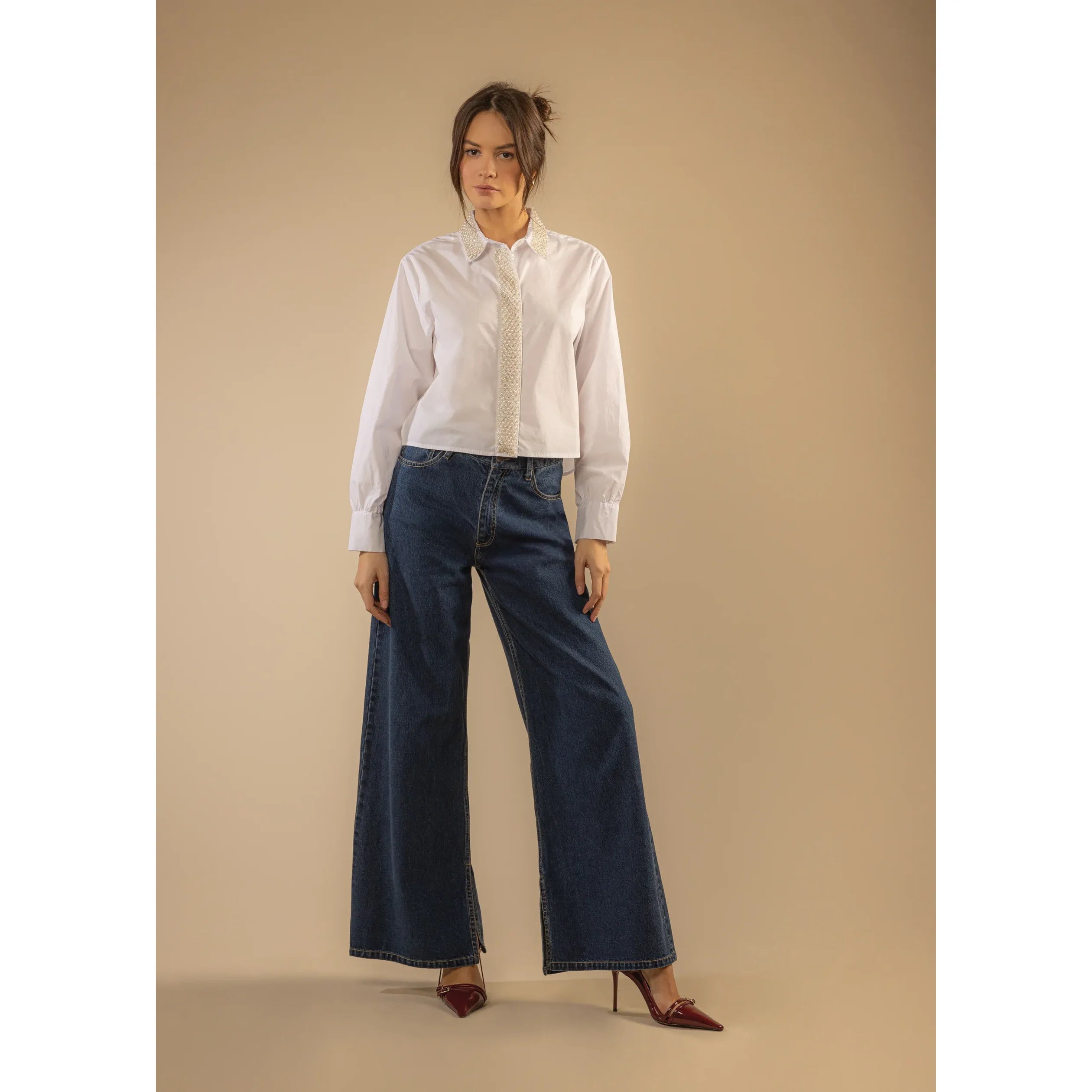 Soleil White Pearl Blouse