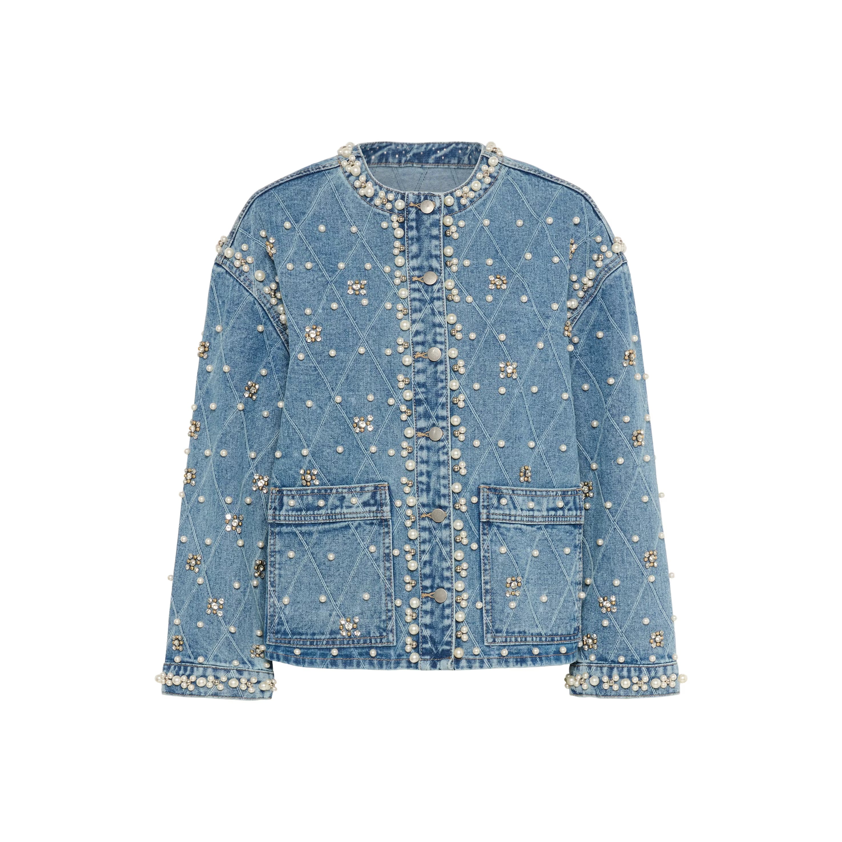 Alys Denim Jacket w/ Pearls