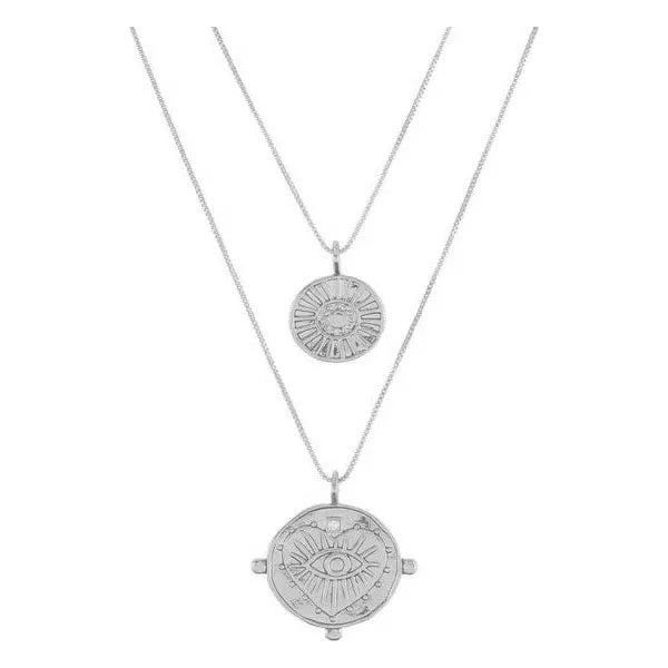 Evil Eye Double Coin Necklace