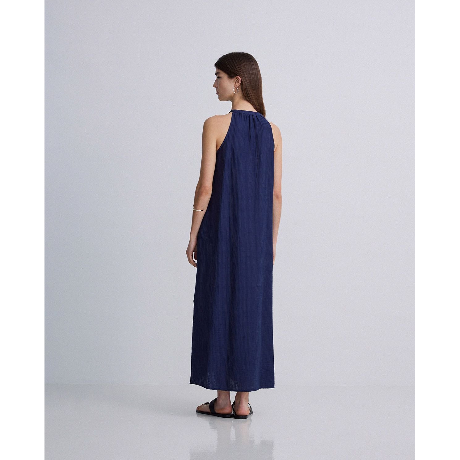 Midi Viscose Dress – Navy